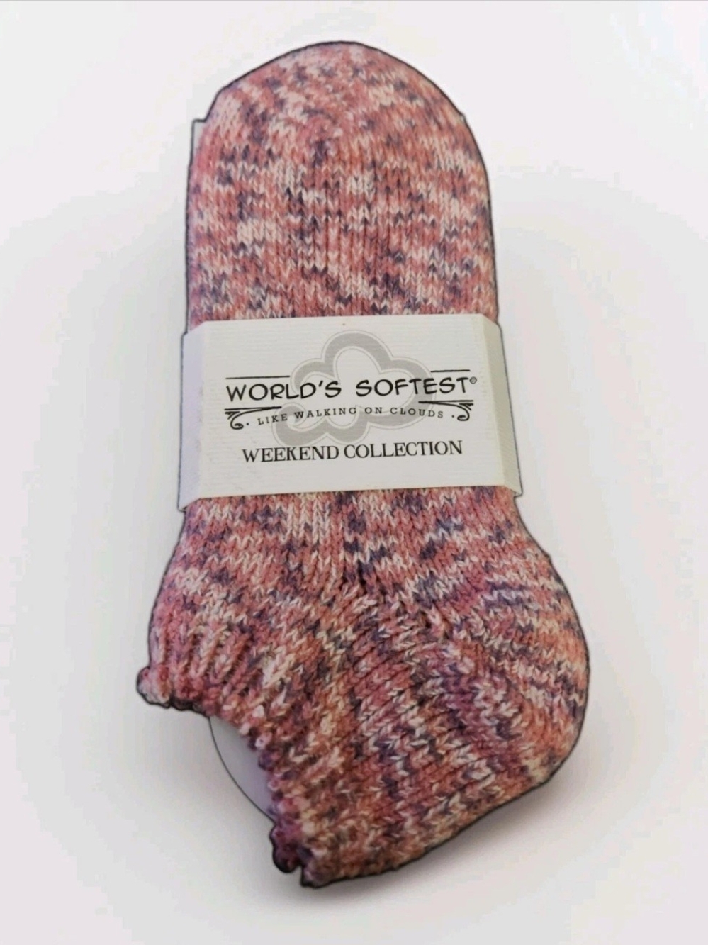 World's Softest Ladies No-Show Socks - Pink Marled - Weekend Collection